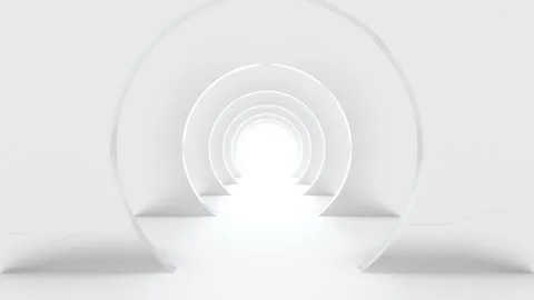 White Aesthetic Elegant Sci-Fi Tunnel Background VJ Loop l 4K Stock Footage 295212521
