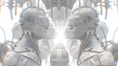 White AI Humanoids Stock Footage 263136431