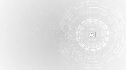 White AI Processor HUD Technology Background 動画素材 341066029