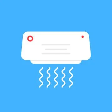 White air conditioner icon Stock Illustration