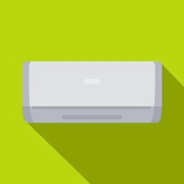 White air conditioner machine icon, flat style Stock Illustration