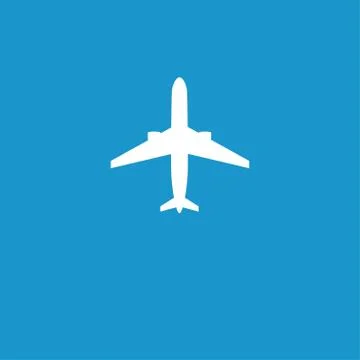 White airplane on blue Stock Illustration