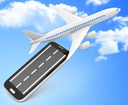 The white airplane Stock Illustration