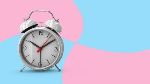 White alarm clock. 3D render Stock Illustration