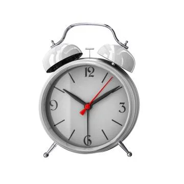 White alarm clock. 3D render Stock-Illustration