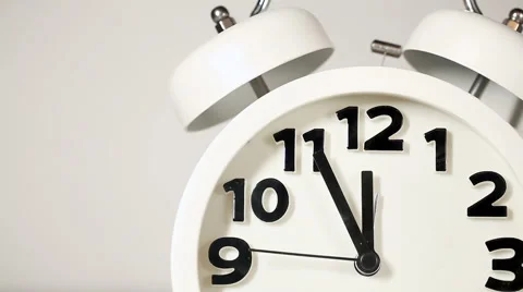 White alarm clock Video stock 55549009