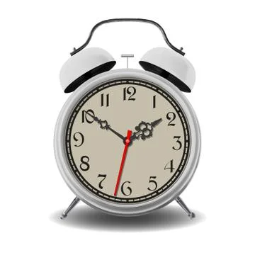 White alarm clock. Stock Illustration