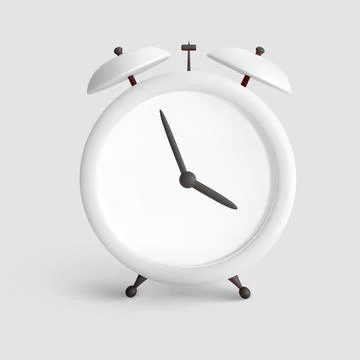 White alarm clock isolated on light background. Vector illustration. イラスト素材