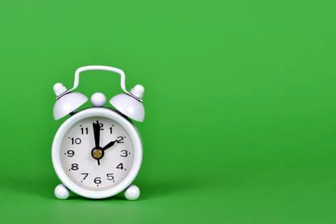 White alarm clock . Stock Photos