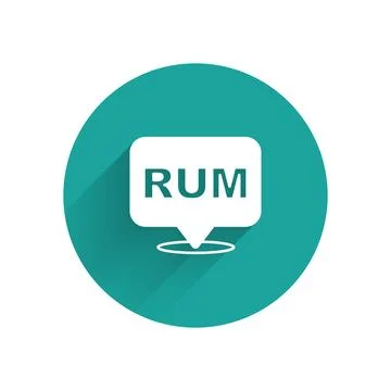 White Alcohol drink Rum bottle icon isolated with long shadow background. G.. Stock Illustration