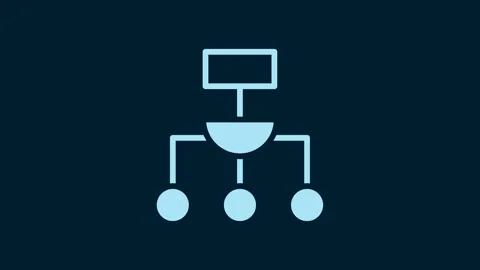 White Algorithm icon isolated on blue background. Algorithm symbol design from Video stock 229575945