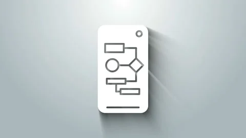 White Algorithm icon isolated on grey background. Algorithm symbol design from Stock-Footage 145737292