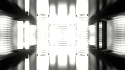 White Alien Strobe Corridor with Vertical Portal Background VJ Loop l 4K Stock Footage 304493829