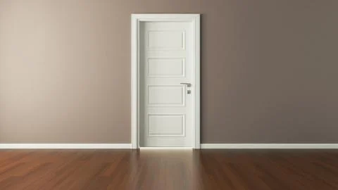 White american door 3d render Stock Illustration