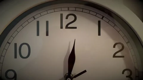 White analog half clock hands with vignette effect Stock-Footage 221847689