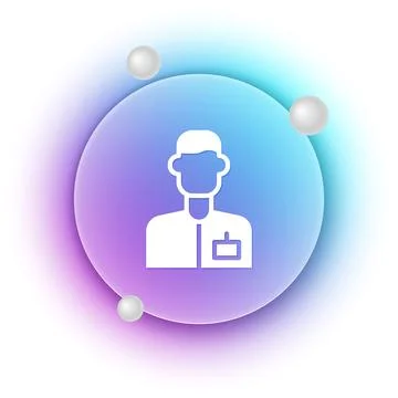 White Analyst engineer icon isolated on white background. Blue and purple g.. Stock Illustration