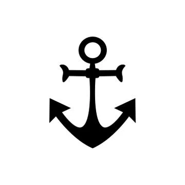 White anchor icon vector illustration Stock Illustration