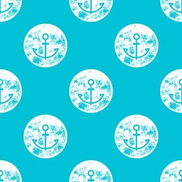 White Anchor Pattern on White Background Stock Illustration