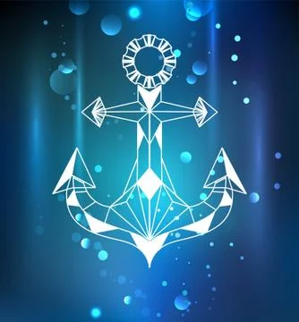 White anchor polygon Stock Illustration