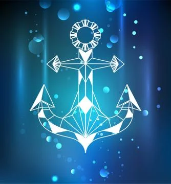 White anchor polygon Stock Illustration