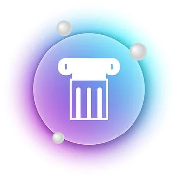 White Ancient column icon isolated on white background. Blue and purple gra.. Stock Illustration