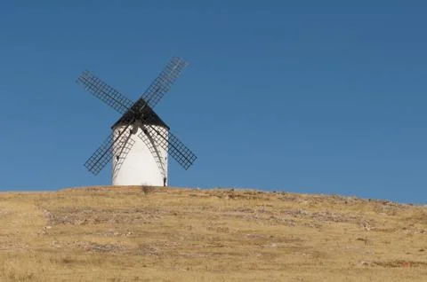 White ancient windmill Stock Photos