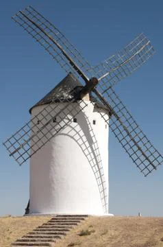 White ancient windmill Stock Photos