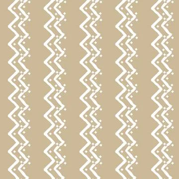 White and beige simple vertical Seamless repeat pattern with random jagged co Stock Illustration