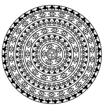 White and black abstract circle Stock Illustration