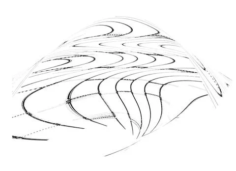 White and black abstract linear drawing element Stock-Illustration