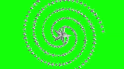White and Black Bird and Star and Circle Green Screen Stock Footage 339444077