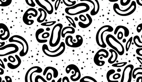 White and Black Blob Pattern Stock Illustration