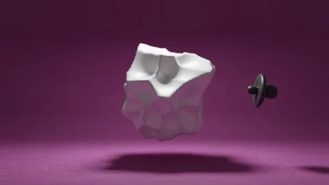 White and black Cgi Objects Morphing and Floating Stock Footage 253609677