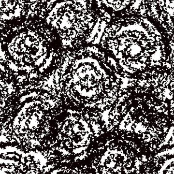 White and black circle forms seamless pattern. Illustrazione stock
