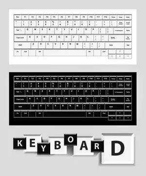 White and black computer keys. White and black computer keys. Vector set i... Stock Photos