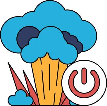 A white and black drawing of a cloud with a mushroom on top イラスト素材