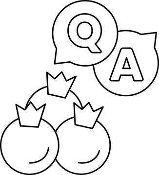 A white and black drawing of a tree with three crowns and a question mark Illustrazione stock