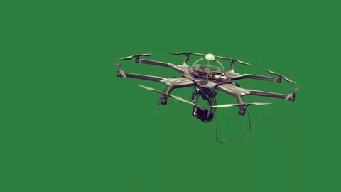 A white and black drone Stock Footage 337035277
