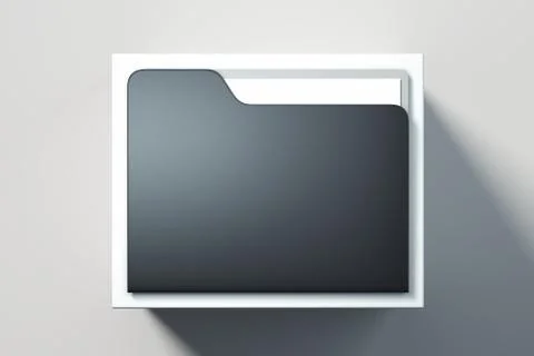 White and black folder with documents and white paper sheet on light backgrou Stock Illustration