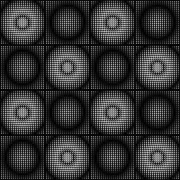 White and black halftone circle pattens in checker background, seamless vector Stock Illustration