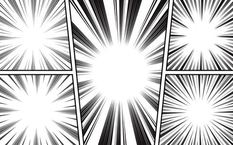 White and black halftone comic manga book template screentone page. Pop art.. Stock Illustration