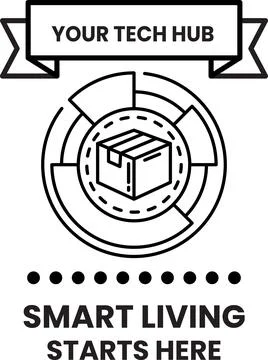 A white and black image of a box with a ribbon around Illustrazione stock