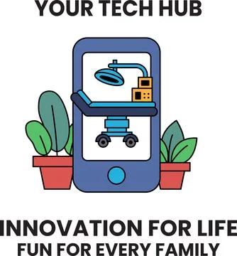 A white and black image of a cell phone with a hospital bed and a chair 스톡 일러스트