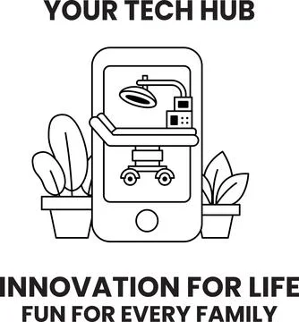 A white and black image of a cell phone with a hospital bed and a chair イラスト素材