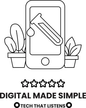 A white and black image of a cell phone with a lab test tube on it Stock Illustration