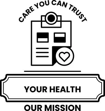 A white and black image of a clipboard with a heart on it Stock Illustration