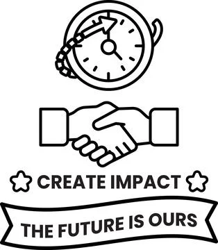 A white and black image of a clock with hands on it Stock Illustration