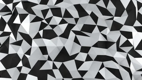 White and black polygons surface seamless loop 3D animation 4k UHD (3840x2160) Stock Footage 76104134