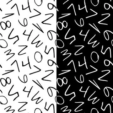 White and black school math seamless pattern Stock Illustration