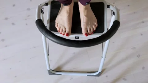 White and black stand with a black handle Stock Footage 327439867